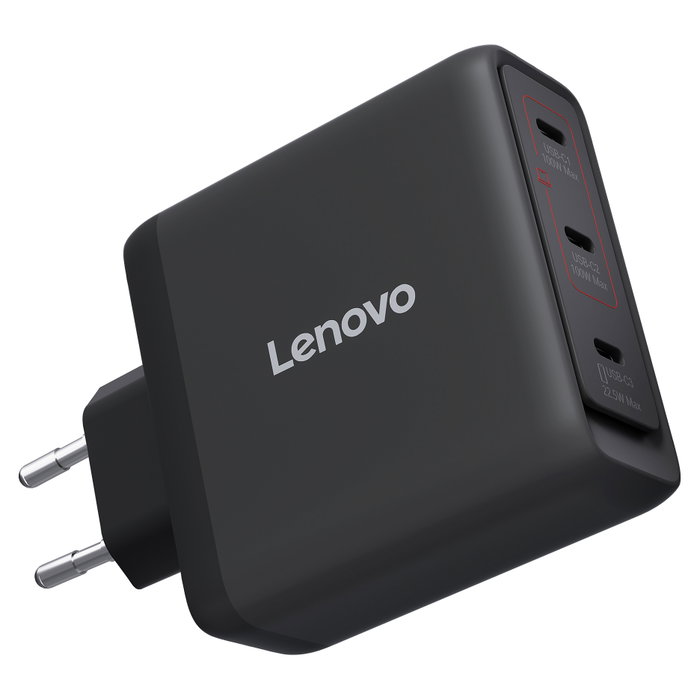 Lenovo 40AW100BEU Cargador Multi-puerto USB-C 100W GaN Negro con Cable de 1,8 m
