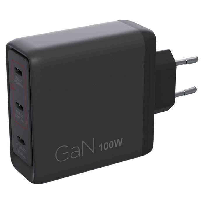 Lenovo 40AW100BEU Cargador Multi-puerto USB-C 100W GaN Negro con Cable de 1,8 m