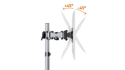 Durable Soporte y Brazos Articulados para 2 Pantallas, Ref. 509523, hasta 27" y 8 kg, Plata