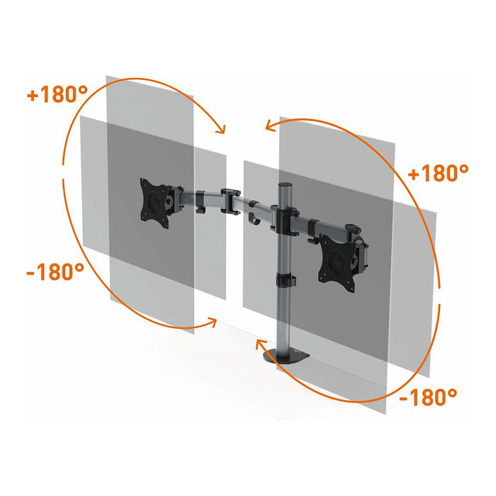 Durable 509523 Soporte para 2 Monitores Articulado Plata Durable 509523 Soporte para 2 Monitores Articulado Plata