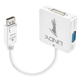 Lindy 41028 Adaptador DisplayPort a DVI-D + VGA (D-Sub) + HDMI Negro