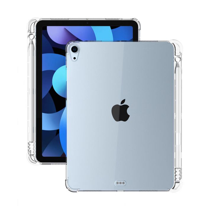 eSTUFF Funda a prueba de golpes para iPad Air 5/4 10.9 Transparente Suave TPU con soporte para lápiz