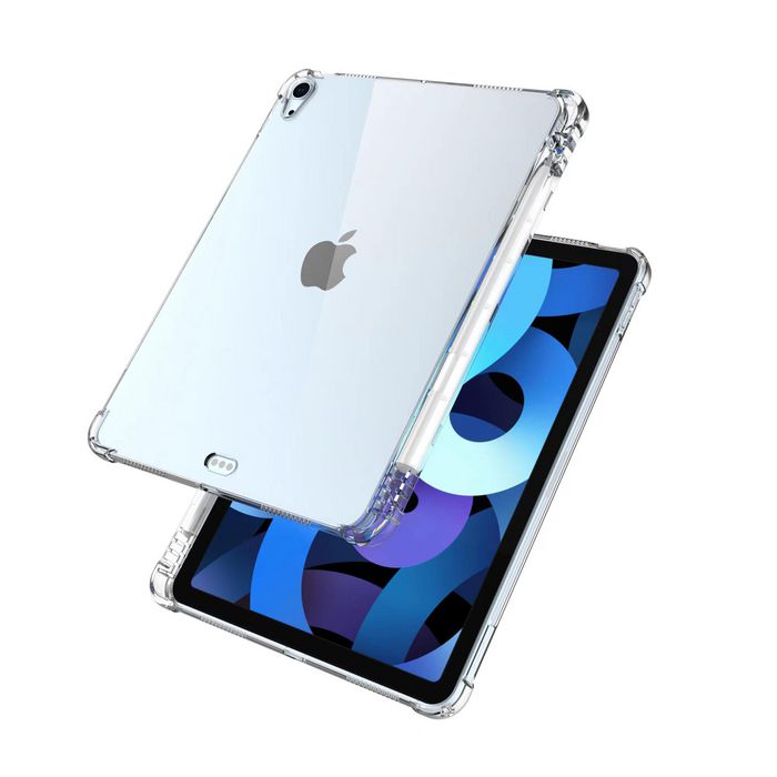 eSTUFF Funda a prueba de golpes para iPad Air 5/4 10.9 Transparente Suave TPU con soporte para lápiz