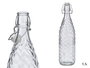 Vivalto Botella Relieve Flechas 1,1 L Vidrio Transparente con Tapa 8,6 x 32 x 8,6 cm (Set de 12)