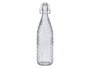 Vivalto Botella Relieve Flechas 1,1 L Vidrio Transparente con Tapa 8,6 x 32 x 8,6 cm (Set de 12)