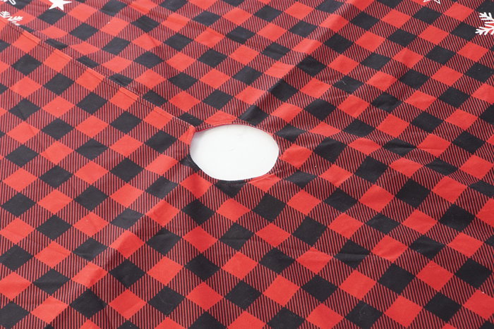 DKD Home Decor Base Árbol Poliéster 121x121x1 Tartan Rojo