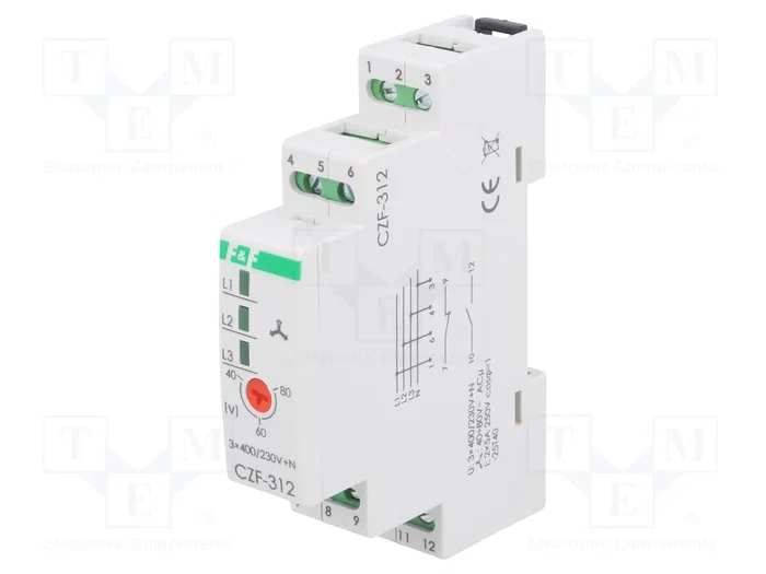 F&F CZF-312 Relé de monitorización de tensión para raíl DIN F&F CZF-312 Relé de monitorización de tensión para raíl DIN