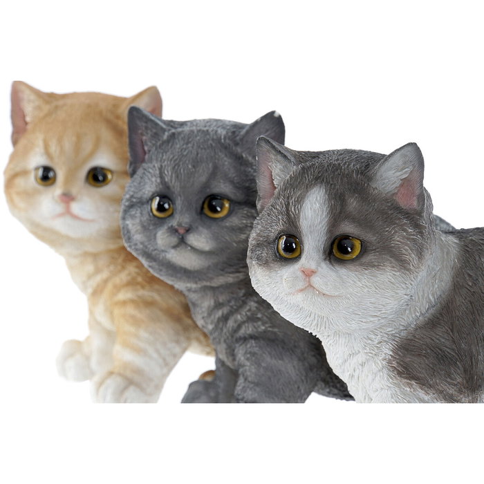 DKD Home Decor Figura de Resina Gatito Surtido de 3 Unidades