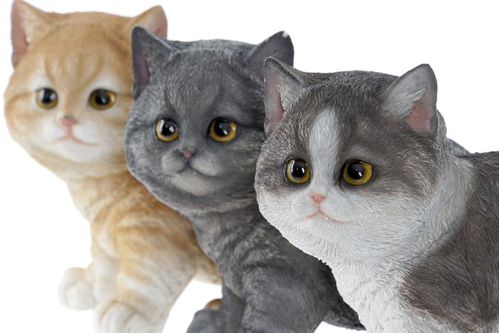 DKD Home Decor Figura de Resina Gatito Surtido de 3 Unidades