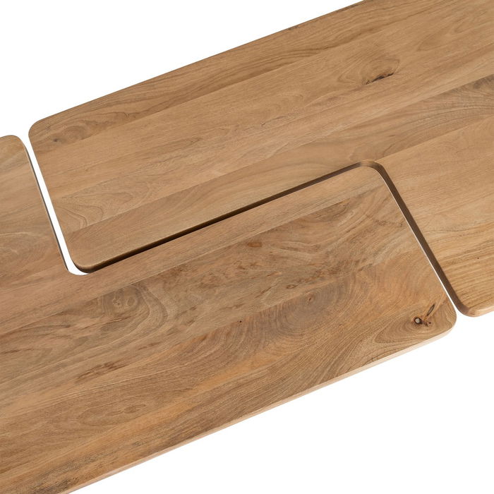 S/2 Mesa Centro Natural Madera de Mango 120 X 70 X 36 cm