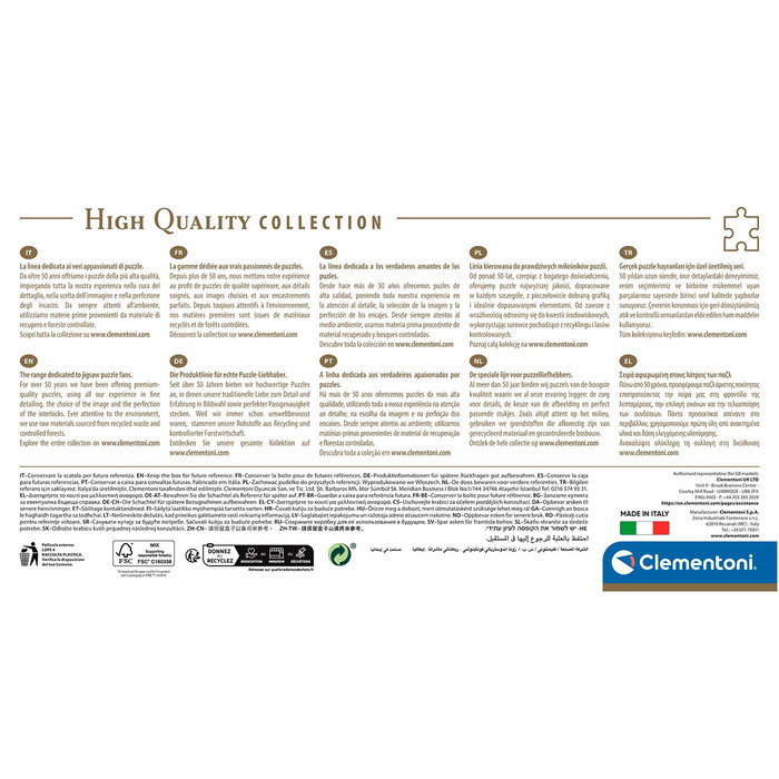 Clementoni Puzzle 1000 Piezas 39838 Bright Amsterdam para Adultos (+14 años) - 98x33 cm