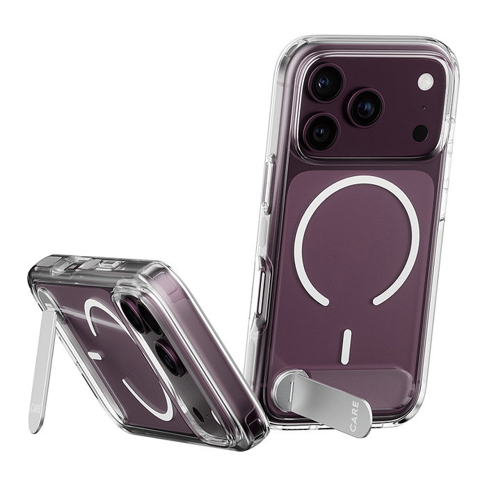 PanzerGlass CARE by PanzerGlass Kickstand Case Transparente con MagSafe para iPhone 17 Pro