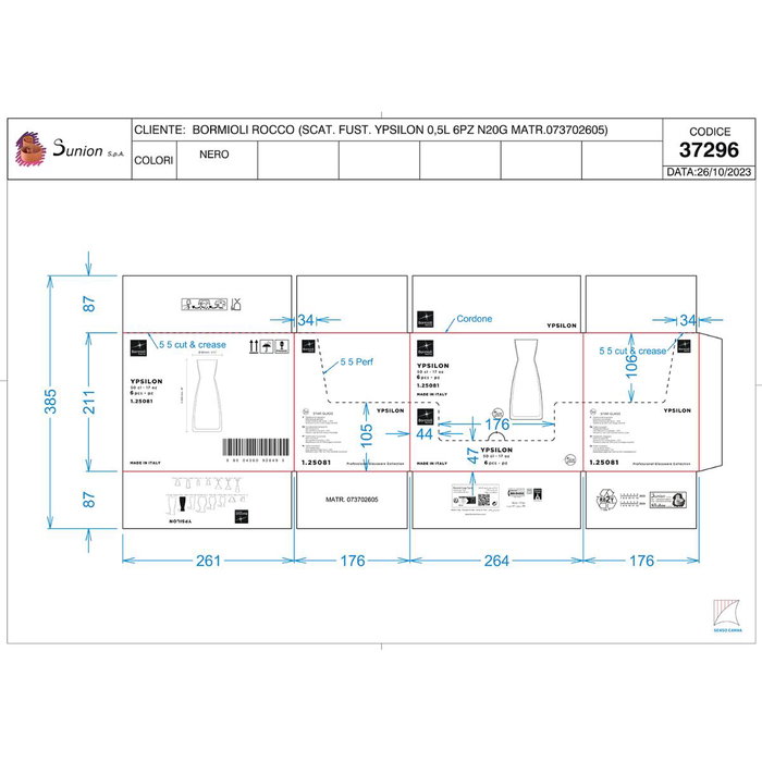 Botella Cristalín Ypsilon Bormioli Rocco 0,5 L Botella Cristalín Ypsilon Bormioli Rocco 0,5 L