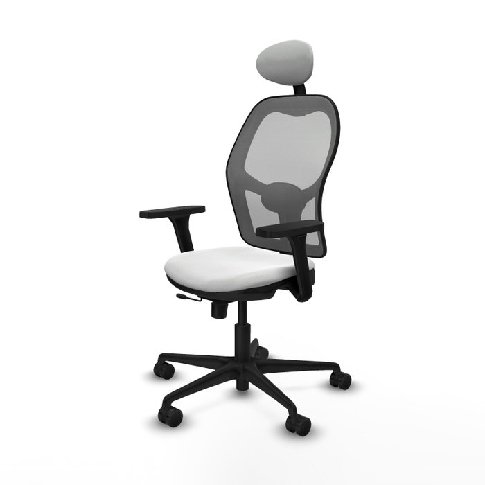 PIQUERAS Y CRESPO Silla de Oficina Jorquera con Mecanismo Sincro/Traslack, Blanco y Gris