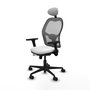 PIQUERAS Y CRESPO Silla de Oficina Jorquera con Mecanismo Sincro/Traslack, Blanco y Gris