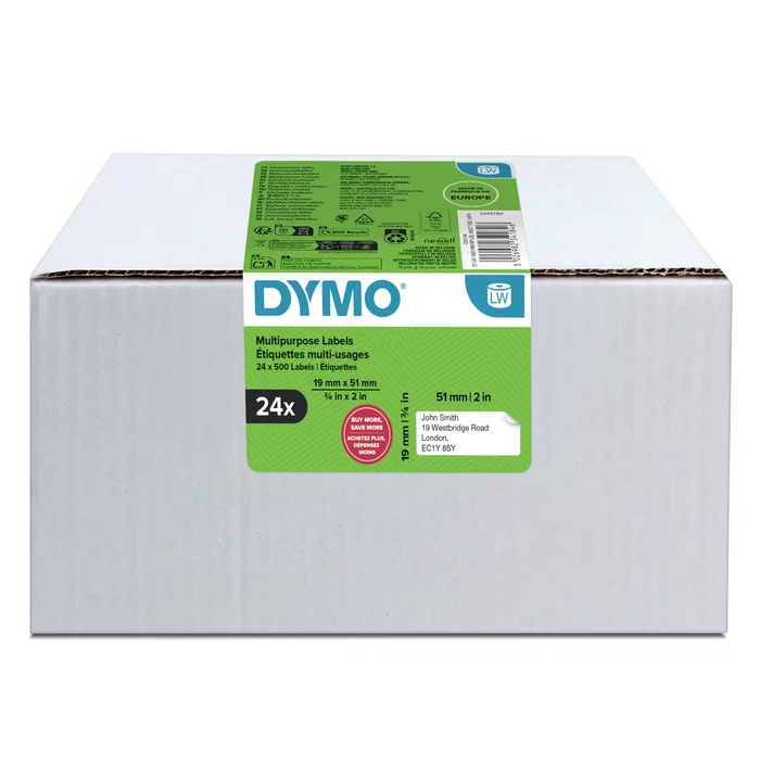 DYMO Etiquetas LW Multifunción 19x51mm Blanco (24 Rollos) DYMO Etiquetas LW Multifunción 19x51mm Blanco (24 Rollos)