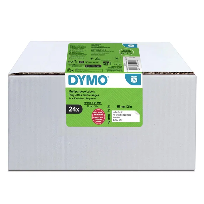 Dymo Etiquetas LabelWriter Multiuso 19x51mm - Pack de 24 Rollos Dymo Etiquetas LabelWriter Multiuso 19x51mm - Pack de 24 Rollos