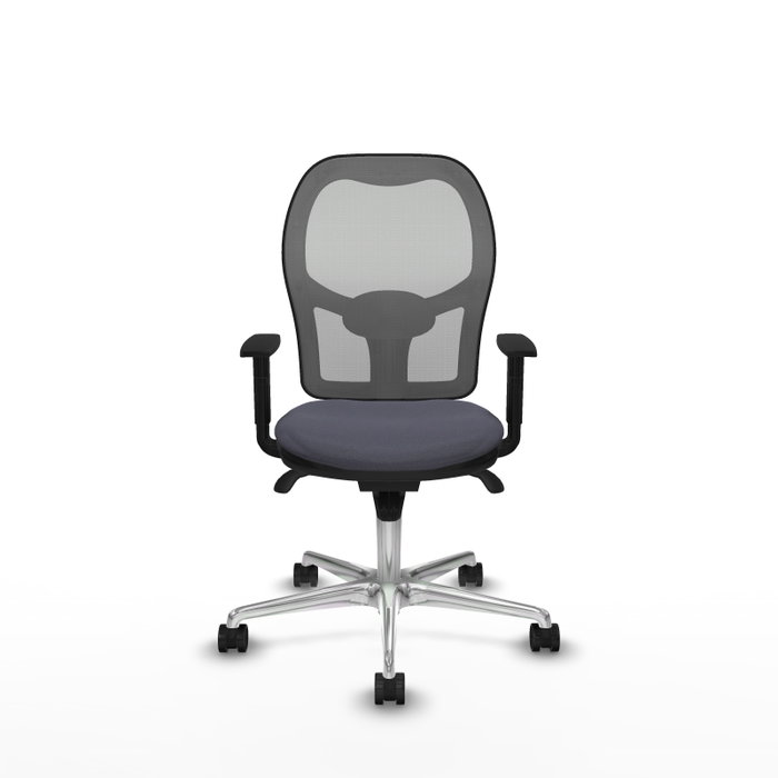 PIQUERAS Y CRESPO Silla de oficina Jorquera con mecanismo sincro, tela gris oscuro y malla gris PIQUERAS Y CRESPO Silla de oficina Jorquera con mecanismo sincro, tela gris oscuro y malla gris
