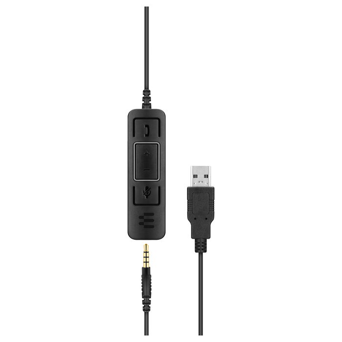 EPOS Impact SC 75 USB MS - Auriculares Supraaurales con Micrófono Boom, Cancelación de Ruido, Frecuencia 60-16000 Hz, Alámbrico, USB Tipo A, Diadema, Negro