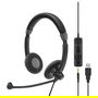 EPOS Impact SC 75 USB MS - Auriculares Supraaurales con Micrófono Boom, Cancelación de Ruido, Frecuencia 60-16000 Hz, Alámbrico, USB Tipo A, Diadema, Negro