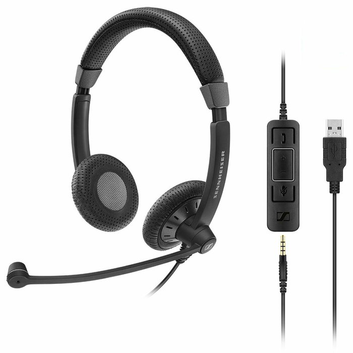 EPOS Impact SC 75 USB MS - Auriculares Supraaurales con Micrófono Boom, Cancelación de Ruido, Frecuencia 60-16000 Hz, Alámbrico, USB Tipo A, Diadema, Negro