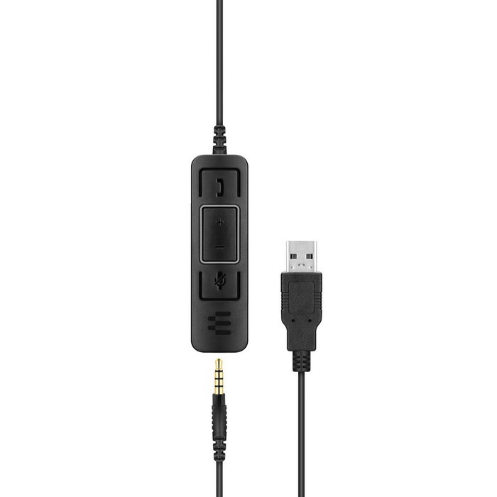 EPOS Impact SC 75 USB MS - Auriculares Supraaurales con Micrófono Boom, Cancelación de Ruido, Frecuencia 60-16000 Hz, Alámbrico, USB Tipo A, Diadema, Negro