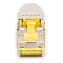 Digitus Conector de Campo RJ-45 Blindado Cat 6A, Conexión sin Herramientas, Macho Recto, Contactos Chapados en Oro/Níquel, Plata/Amarillo