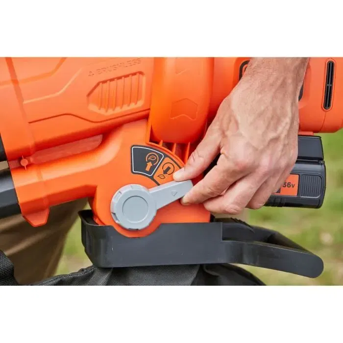 Black + Decker Aspiradora Trituradora 36V con Batería y Cargador, Bolsa 45L, AUC5035048727935