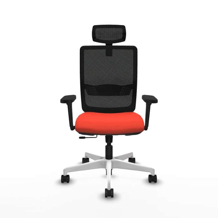 PIQUERAS Y CRESPO Silla de oficina Haches con mecanismo Sincro/Traslack, Tela Naranja oscuro y Malla Negro
