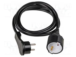 AS SCHWABE Prolongador de alimentación H05VV-F 3G1,5mm2 2m negro