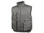 Deltaplus Chaleco multibolsillos con cremallera, cintura elástica y protección de riñones, Gris verde, Talla M