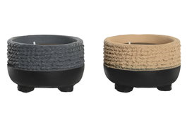 DKD Home Decor Set de 16 Velas de Cemento con 2% de Perfume, Beige y Azul