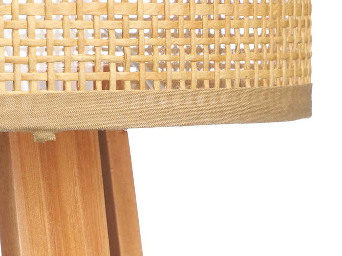 Giftdecor Lampara Sobremesa Pantalla Natural Cilindro 36 cm, 20x20x27.5 cm (Set de 4)