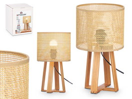 Giftdecor Lampara Sobremesa Pantalla Natural Cilindro 36 cm, 20x20x27.5 cm (Set de 4)