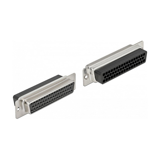 DeLOCK Conector Hembra D-Sub HD 50 Pin Crimp, Metal, Negro/Plata DeLOCK Conector Hembra D-Sub HD 50 Pin Crimp, Metal, Negro/Plata