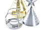 DKD Home Decor Portavelas Metal Cono Surtido Dorado y Plateado