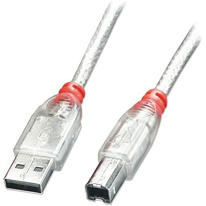 Lindy Cable USB 2.0 de 2 m con conectores USB A y USB B, Transparente