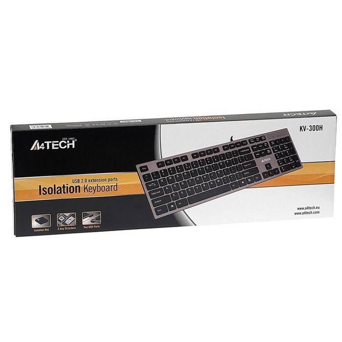 A4tech kv-300h teclado (ingles) usb qwerty negro, gris