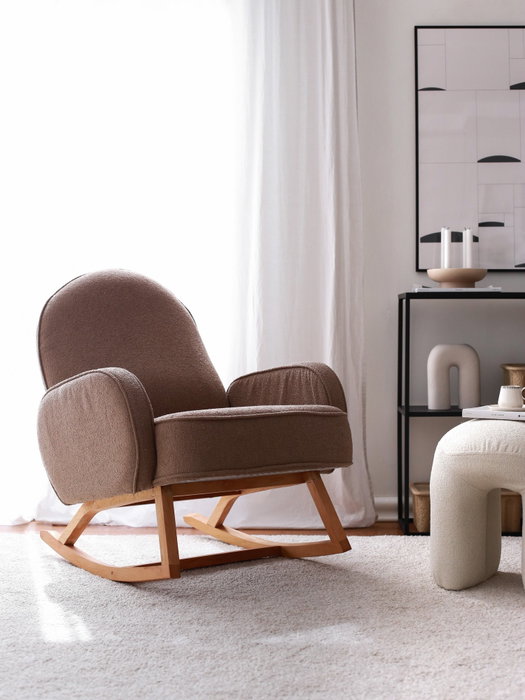 Atelier Del Sofa Silla Alada Terciopelo de Corduroy Marrón