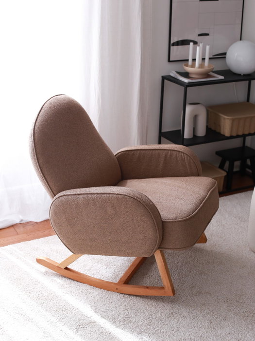 Atelier Del Sofa Silla Alada Terciopelo de Corduroy Marrón