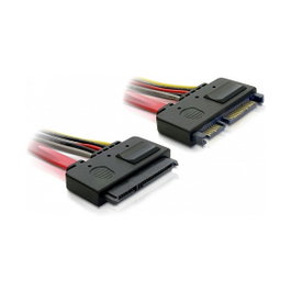 DeLOCK Cable de extensión SATA 22 pines, 0,5 m, Rojo