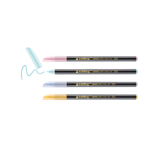 Edding 1200 Glitter Rotuladores Colores Pastel Surtidos Estuche de 4 unidades