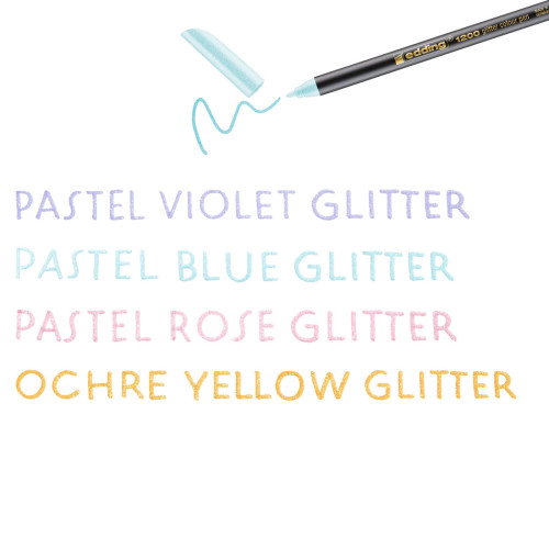 Edding 1200 Glitter Rotuladores Colores Pastel Surtidos Estuche de 4 unidades
