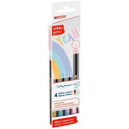 Edding 1200 Glitter Rotuladores Colores Pastel Surtidos Estuche de 4 unidades