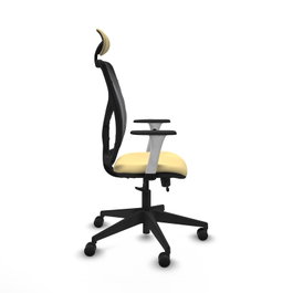 PIQUERAS Y CRESPO Silla de oficina Motilla con mecanismo Sincro/Traslack, Crema y Negro