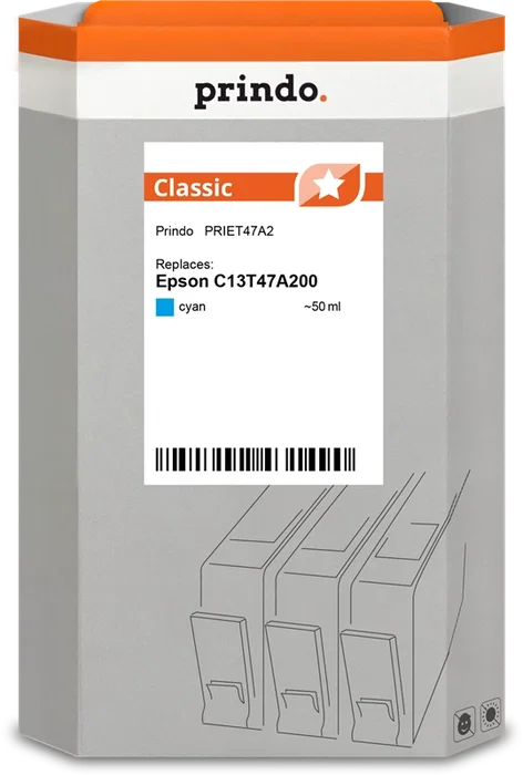 Prindo Classic Cartucho de tinta Cian compatible con Epson T47A2 y SureColor SC-P900 Prindo Classic Cartucho de tinta Cian compatible con Epson T47A2 y SureColor SC-P900