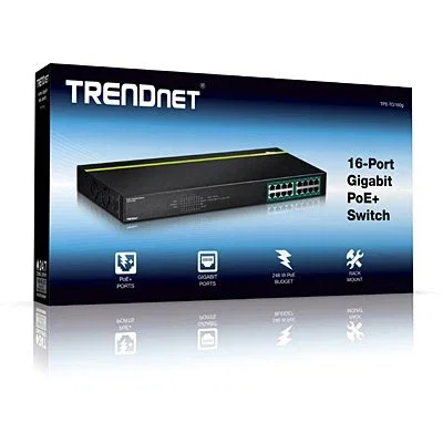 TRENDnet TPE-TG160G Switch Gigabit PoE+ de 16 Puertos TRENDnet TPE-TG160G Switch Gigabit PoE+ de 16 Puertos