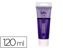 Liderpapel Pintura acrílica tubo de plástico 120 ml color Púrpura