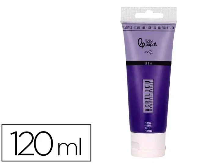Liderpapel Pintura acrílica tubo de plástico 120 ml color Púrpura Liderpapel Pintura acrílica tubo de plástico 120 ml color Púrpura