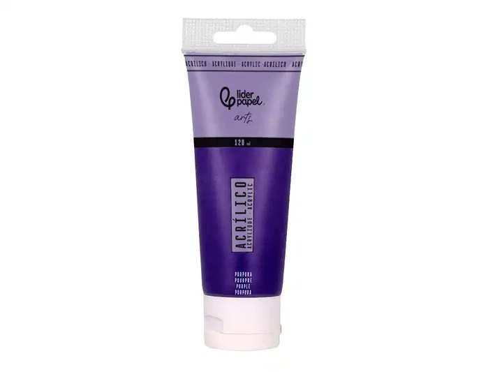 Liderpapel Pintura acrílica tubo de plástico 120 ml color Púrpura Liderpapel Pintura acrílica tubo de plástico 120 ml color Púrpura
